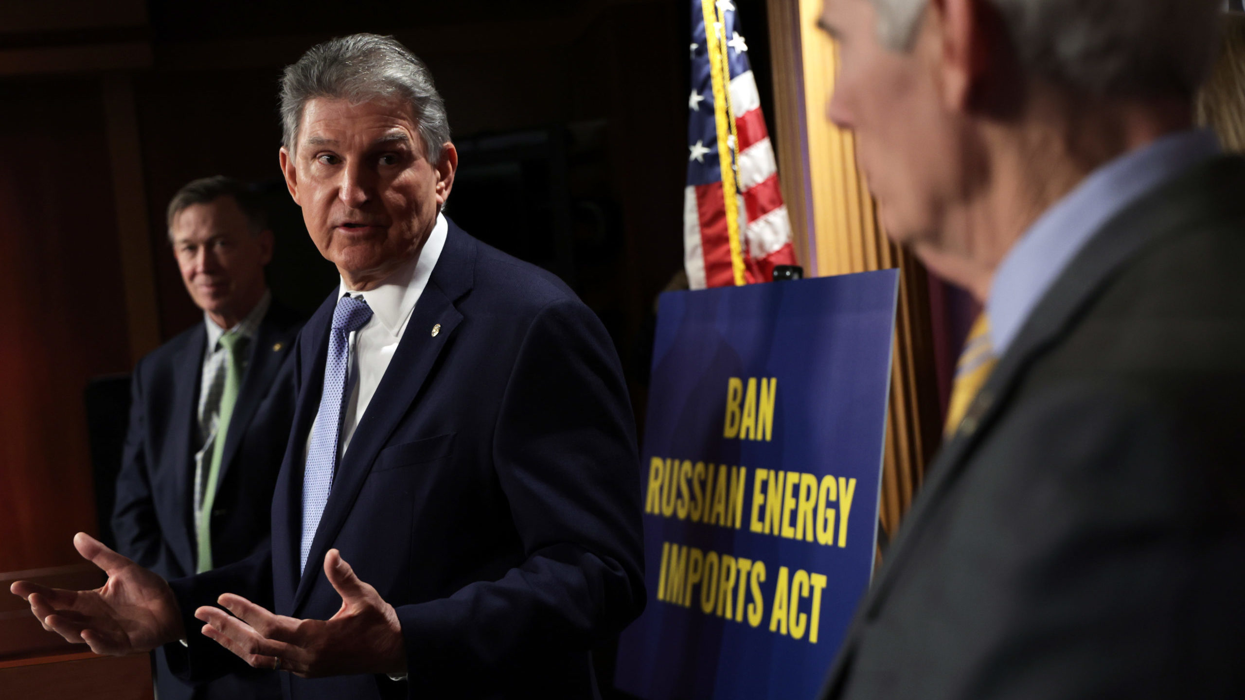 U.S. Sen. Joe Manchin (D-WV) speaks during a news conference at the U.S. Capitol March 3, 2022 in Washington, DC. Getty Images photo
