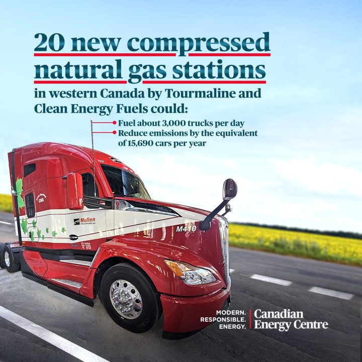GRAPHIC: 20 new compressed natural gas stations in western Canada by Tourmaline and Clean Energy Fuels could: Fuel about 3,00 trucks per day and reduce emissions by the equivalent of 15,690 cars per year
