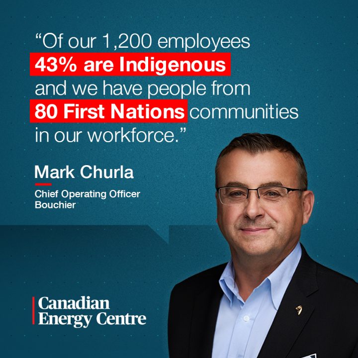 GRAPHIC: “Of our 1,200 employees 43% are Indigenous and we have people from 80 First Nations communities in our workforce.”