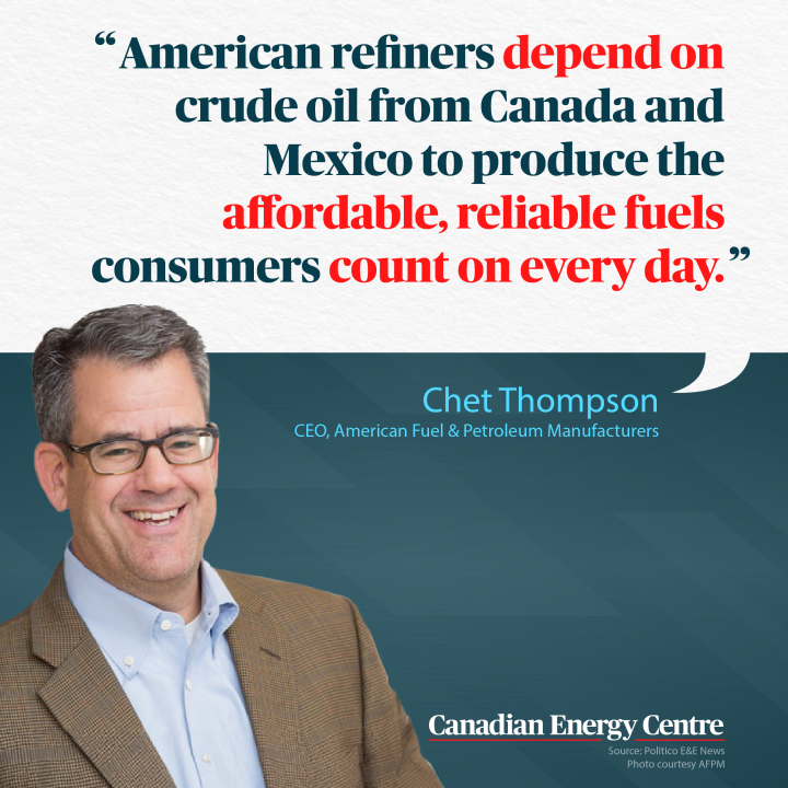 GRAPHIC: “American refiners depend on crude oil from Canada…”